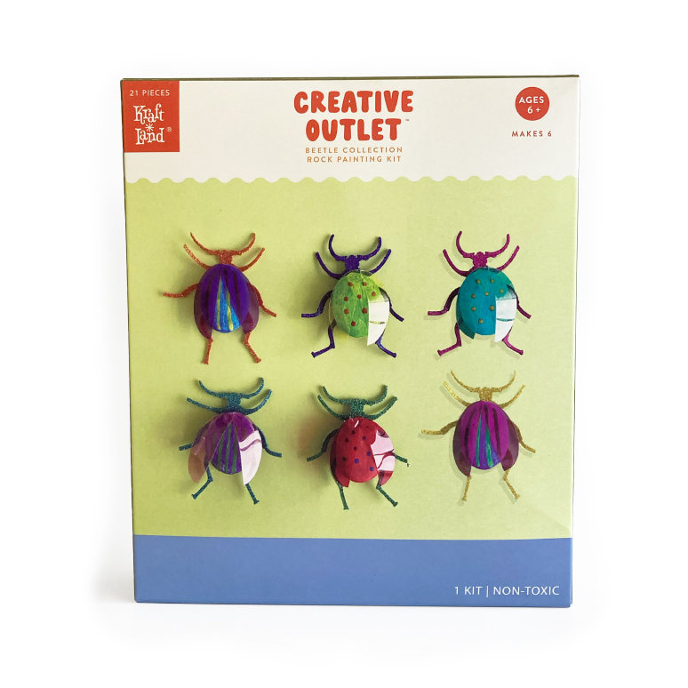 6 paintable rock beetles. Ages 6+. Makes 6.