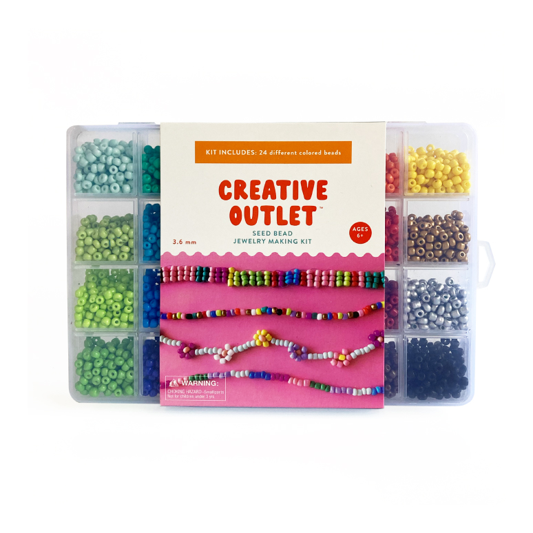 Kit with small colorful, round beads. Ages 6+