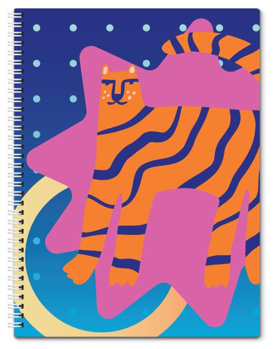 Notebook with abstract tiger