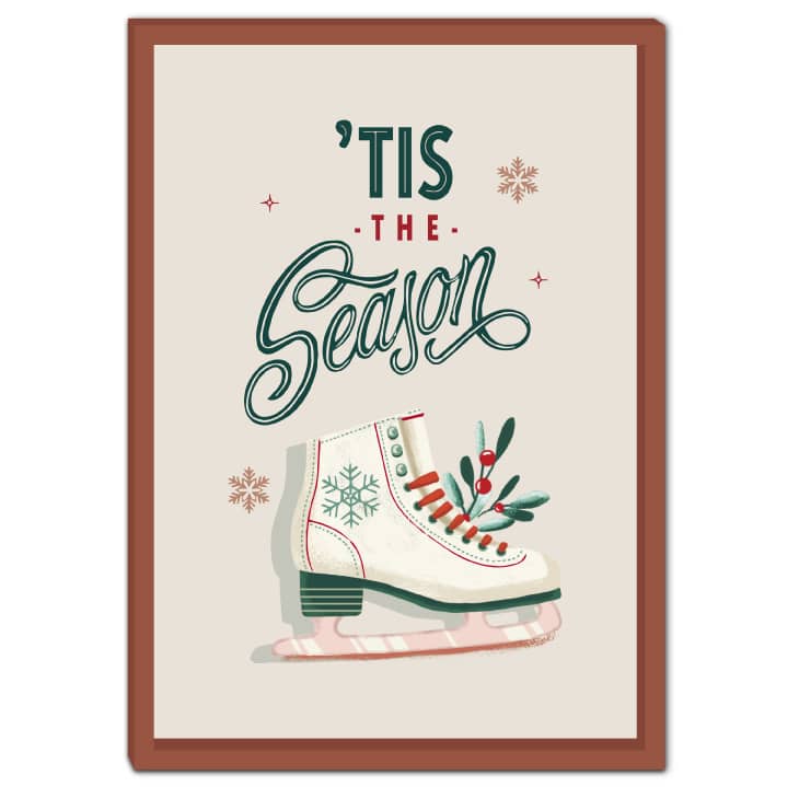 Ice Skate Artwork with the text 'Tis the Season